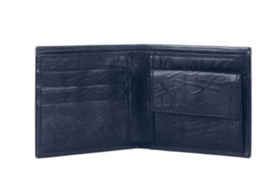 Wallet in Black and Navy Leather